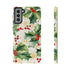 Christmas Holly on a Golden Background - Impact Resistant Phone Case Samsung Galaxy S21 Plus Glossy
